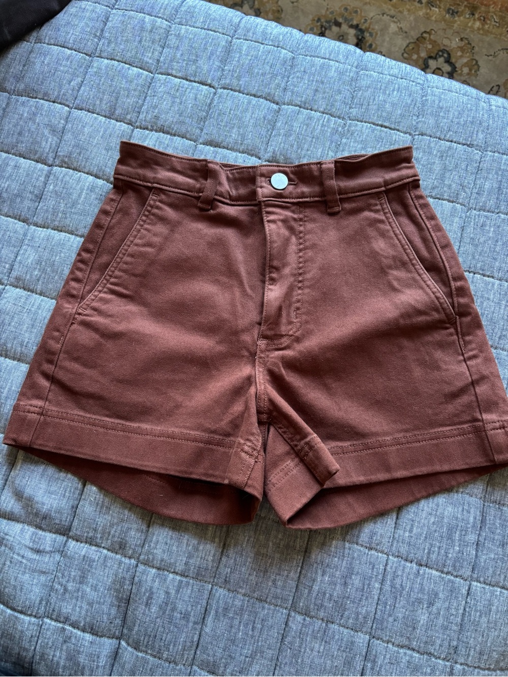 Everlane High-Rise Shorts in Rust